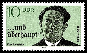 Kurt Tucholsky auf einer Briefmarke vom März 1990