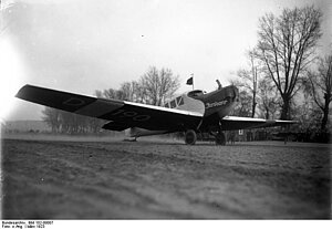 Start eines Junkers-Flugzeuges 1923