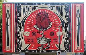 Wandmalerei in Berlin von Shepard Fairey