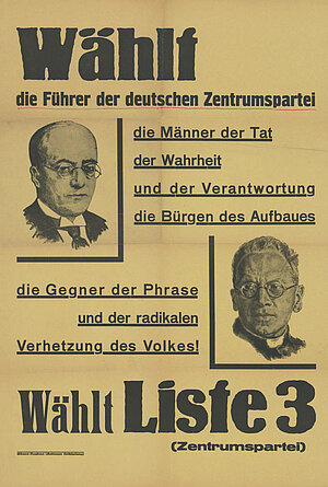 Wahlplakat der Zentrumspartei zur Reichstagswahl 1930